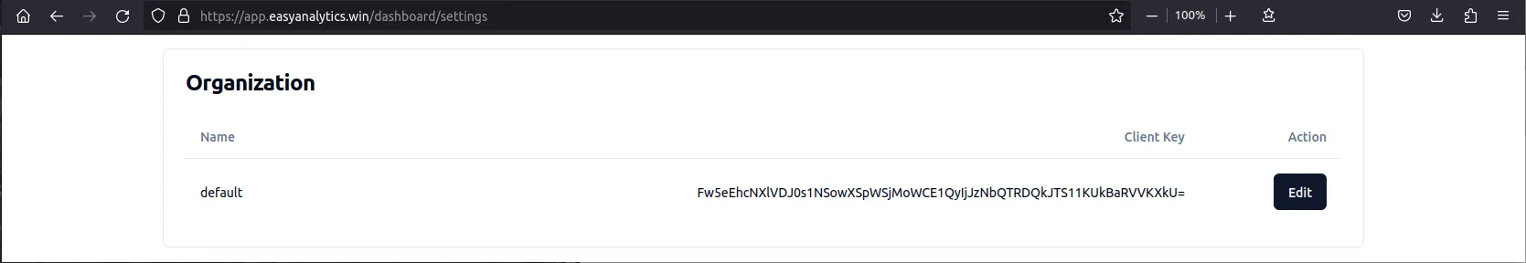 organization setting in setting page