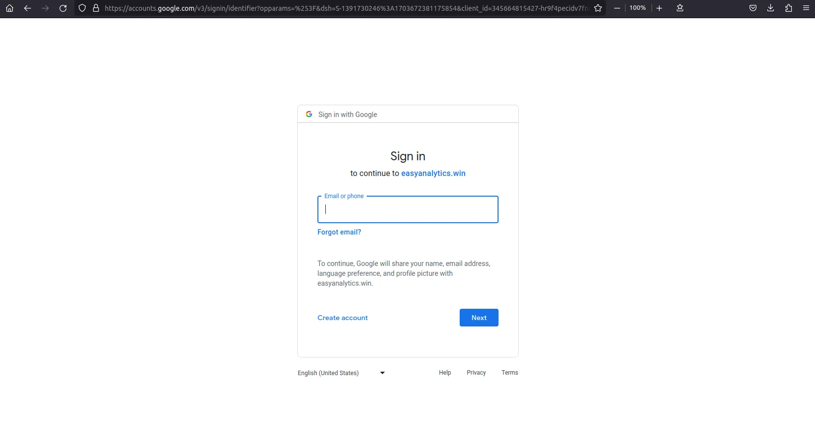 signup page sample